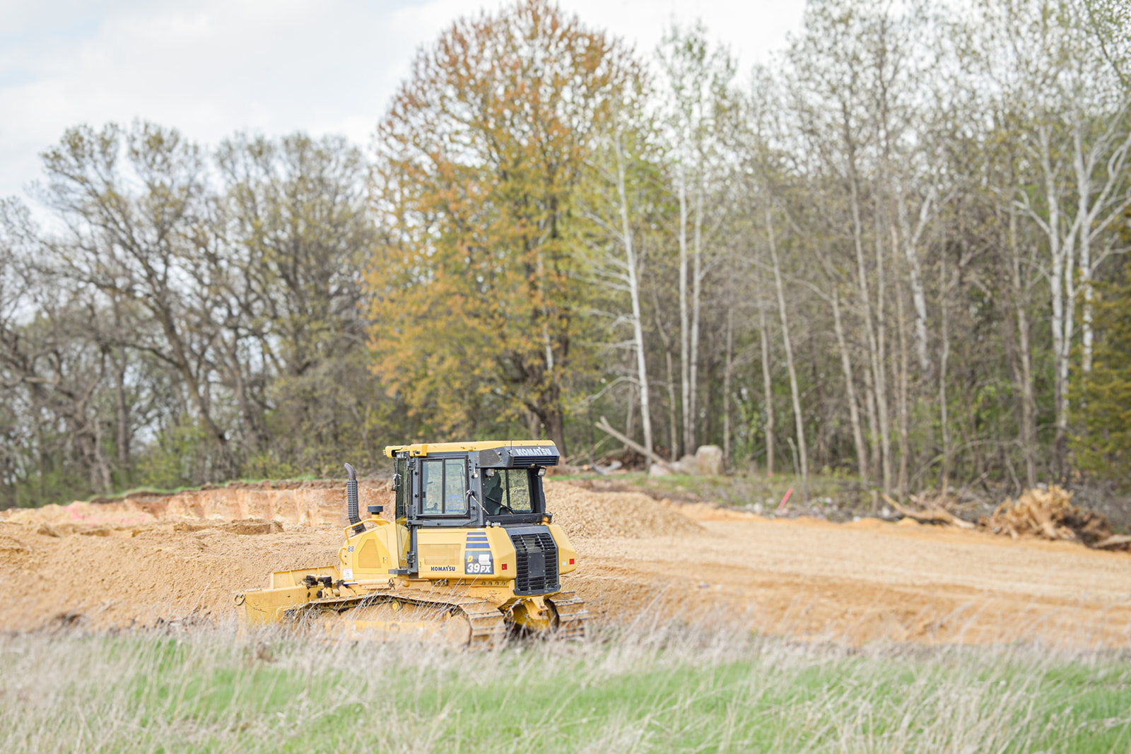 The Oakridge build site in Afton, an aerial view of the property in autumn light.